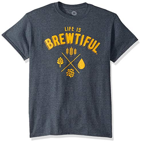 10oz apparel Beer t Shirt Life is Brewtiful  Dark Heather M