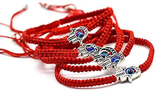 10PCS Evil Eye Bracelets Red String Bracelet Lucky Hamsa Hand Charm for Women Men Girls boys