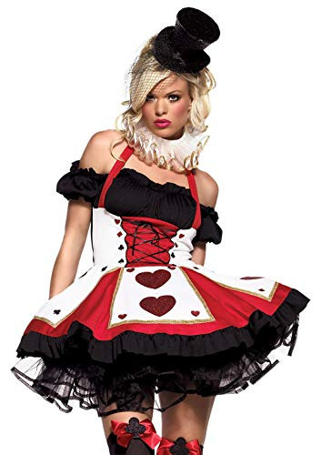 Leg Avenue Women s 2pc  Pretty Playing Card Costume Includes Dress and Neck Piece Red/Black Small/Medium