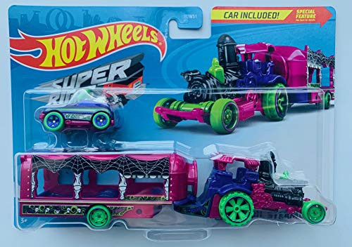 HW 2020 SuperRigs Spooky CarNival Steamer Detachable Trailer and car