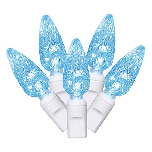 Vickerman X4W8132 100LT LED Set C6 EC Set String Lights with White Wire 4  x 34  Teal