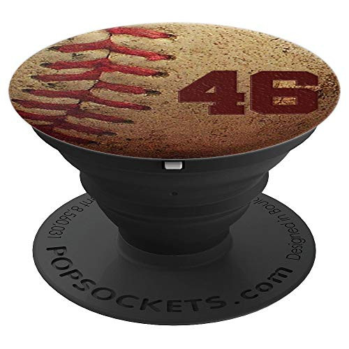 46 Baseball Number Player Lucky Number 46  Baseball PopSockets Grip and Stand for Phones and Tablets