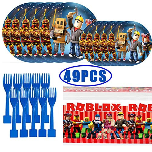 49 Robot Blocks Party Supplies Birthday Party Dessert Set 32 pcs 9 7 Inch Party Paper Plates 16 pcs Roblox Forks and 1 pcs Tablecover Party Kit for Kids Birthday Roblox Theme Baby Shower16 Guests 49 Robot Blocks Party Supplies Birthday Party Dessert Set 32 pcs 9 7 Inch Party Paper Plates 16 pcs Roblox Forks and 1 pcs Tablecover Party Kit for Kids Birthday Roblox Theme Baby Shower16 Guests