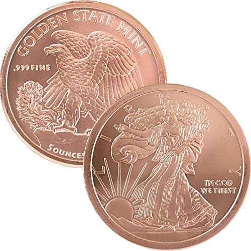 5 oz  999 Pure Copper Round/Challenge Coin Walking Liberty
