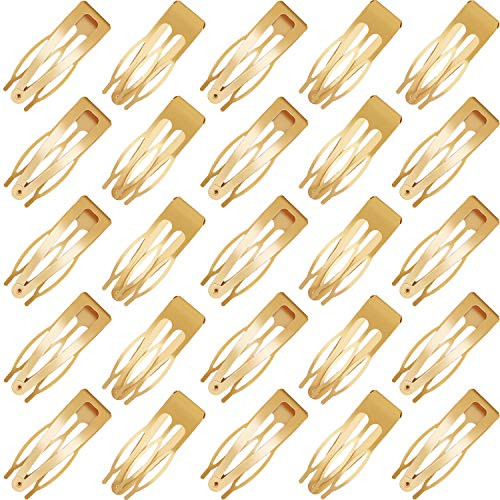50 Pieces Double Grip Hair Clips Metal Snap Hair Barrettes Hair Pins for Women Hairstyle Making Gold