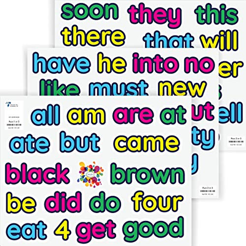 StikArt 52 Dolch Sight Words Wall Decals Kindergarten List