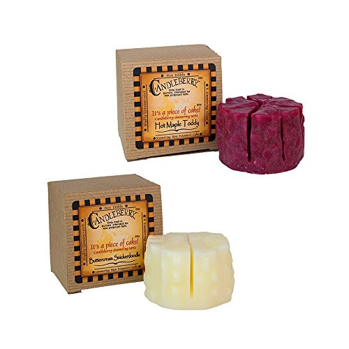 Candleberry Simmering Cake Tarts, Buttercream SNICKERDOODLE & HOT Maple Toddy, Highly Fragranced Wax Melts, 8 Piece Mini Cake, 4.5 oz, Set of 2