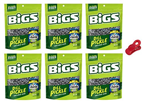BIGS Dill Pickle Sunflower Seeds 3 63 oz Bags Pack of 6 with Free Magnet Bag Clip Dill Pickle BIGS Dill Pickle Sunflower Seeds 3 63 oz Bags Pack of 6 with Free Magnet Bag Clip Dill Pickle