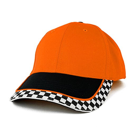 Armycrew Racing Flag Low Profile Structured Cotton Twill Baseball Cap One Size Orange