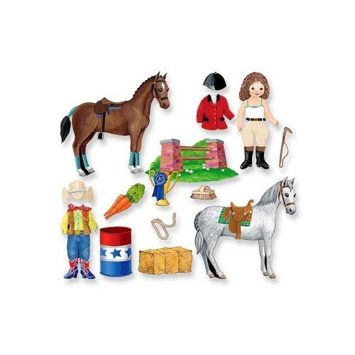 Little Folk Visuals Felt Fun: My Ponies Precut Flannel/Felt Board Figures with 13x15 Inches Mounted Playboard, 18 Pieces Set