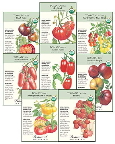 Botanical Interests Tomato Lovers Organic Seed Collection - 8 Packets with Gift Box