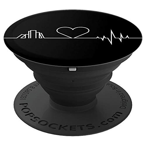 Books Love Pop Socket Heart Beat  White on Black Reading PopSockets Grip and Stand for Phones and Tablets