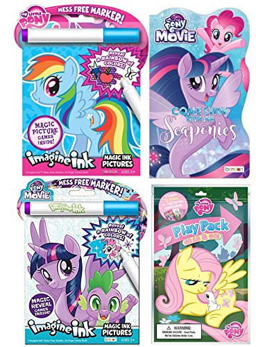 My Little Pony Imagine Ink Mess Free Picture Book Set with Grab and Go Play Pack Coloring Book and Seaponies Board Book
