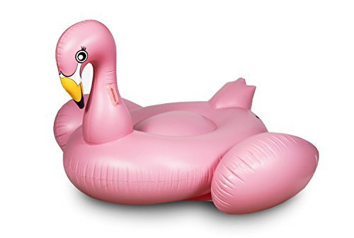 Inflatables Giant Pink Flamingo Pool Float + 3 Flamingo Beverage Holders - PUMP INCLUDED