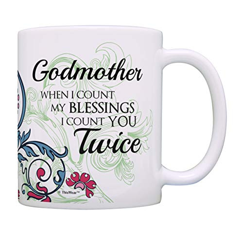 Godmother Mug Set When I Count My Blessings I Count You Twice Gifts for Godmom Mug Tea Cup Multi
