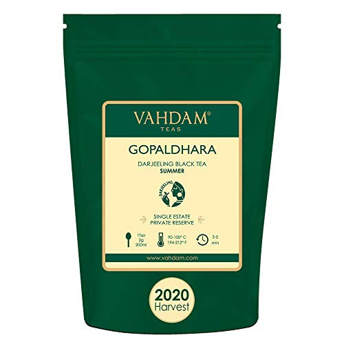 VAHDAM Gopaldhara Darjeeling Second Flush Black Tea 2020 3 53Oz 100 Unblended Darjeeling Black Tea Premium LooseLeaf Tea Single Estate Tea Brews 50 Cups VAHDAM Gopaldhara Darjeeling Second Flush Black Tea 2020 3 53Oz 100 Unblended Darjeeling Black Tea Premium LooseLeaf Tea Single Estate Tea Brews 50 Cups