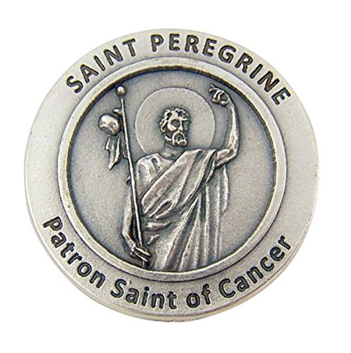 Lumen Mundi Patron Saint of Cancer St Peregrine Pocket Token with Prayer Back