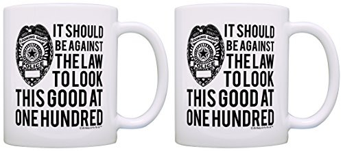 100th Birthday Gifts For All Look This Good at One Hundred 2 Pack Gift Coffee Mugs Tea Cups White