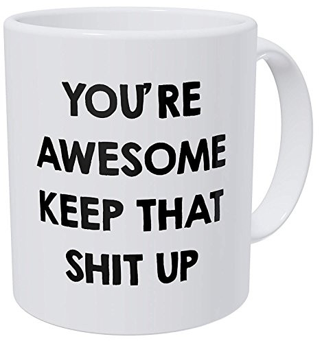 You re Awesome Keep That Shit Up 11OZ Funny Coffee Mug  By Willcallyou