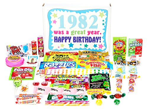 Woodstock Candy ~ 1982 38th Birthday Gift Box of Nostalgic Retro Candy from Childhood for 38 Year Old Man or Woman Born 1982 Woodstock Candy ~ 1982 38th Birthday Gift Box of Nostalgic Retro Candy from Childhood for 38 Year Old Man or Woman Born 1982