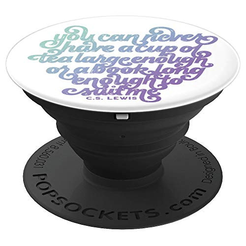 A Large Cup of Tea and a Long Book Cute Quote PopSockets Grip and Stand for Phones and Tablets