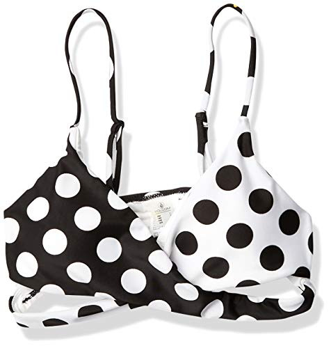 Volcom Junior s It s a New Dot Crop Swimsuit Bikini Top Black Small
