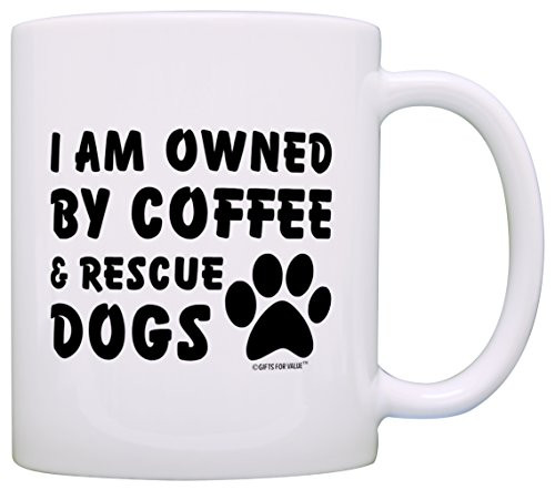 Dog Lover Gift Owned by Coffee and Rescue Dogs Animal Rescue Gift Coffee Mug Tea Cup White Dog Lover Gift Owned by Coffee and Rescue Dogs Animal Rescue Gift Coffee Mug Tea Cup White