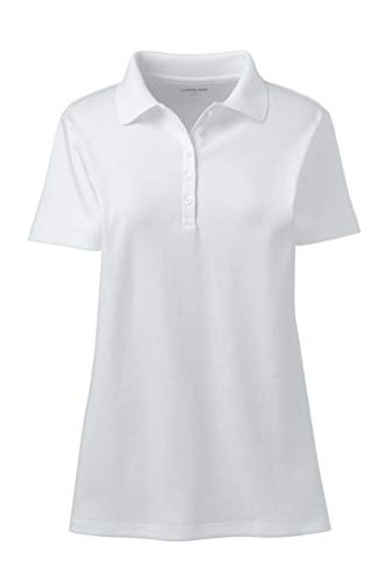 Lands  End Womens Short Sleeve Supima Polo White Regular XLarge