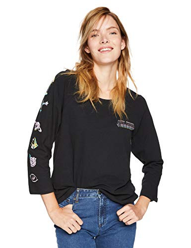 Volcom Junior s Pop Rocket Long Sleeve Raglan Tee Black Extra Small