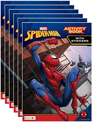 Bendon Marvels Spider-Man Coloring and Activity Book with Stickers (Pack of 6)