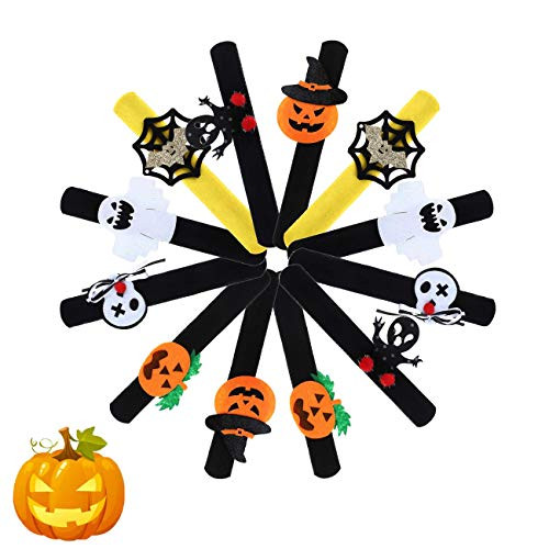 Slap Bracelets for Party  12PCS Children Slap Bands with Different Print Design Retro Bulk Slap Bracelet for Kids PrizesKids Party FavorsPinata Fillers