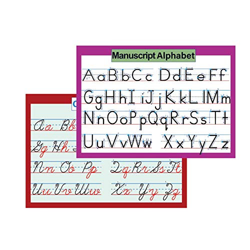 ABC Alphabet  Cursive  Manuscript Alphabet Writing Chart Set 2 PackLaminated 8 26x11 69in?