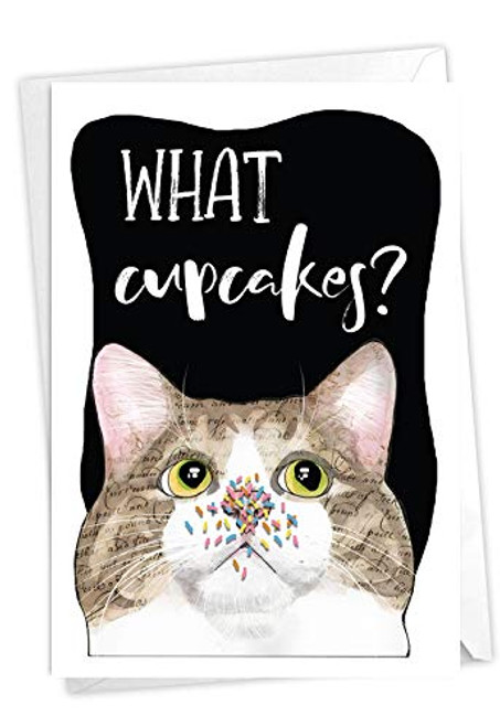 NobleWorks Funny Cat Card for Birthdays Pet Animal Humor Bday Notecard with Envelope Cat Antics Cupcakes C3638ABDG NobleWorks Funny Cat Card for Birthdays Pet Animal Humor Bday Notecard with Envelope Cat Antics Cupcakes C3638ABDG