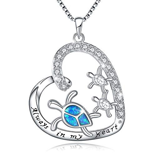 URMWMOO S925 Sterling Silver Mother Daughter Love Heart Sea Turtle Necklace Animal Pendant Jewelry Family Gifts for Women Mother Sister Daughter URMWMOO S925 Sterling Silver Mother Daughter Love Heart Sea Turtle Necklace Animal Pendant Jewelry Family Gifts for Women Mother Sister Daughter