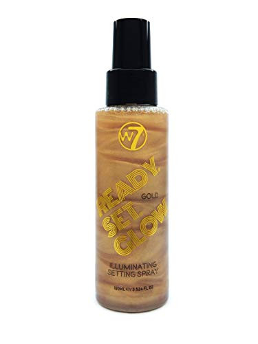 W7  Ready Set Glow Illuminating Face Setting Spray  Shimmer Finishing Spray for LongLasting Makeup  Gold  Cruelty Free Face Makeup For Women by W7 Cosmetics