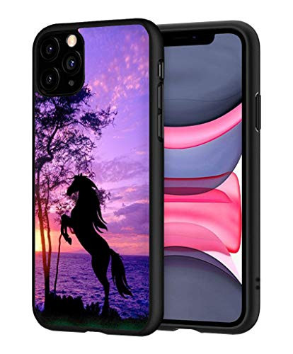 iPhone 11 Case BWOOLL Slim AntiScratch Flexible Shock Absorbent Silicone Protective Case Cover for Apple iPhone 11 2019 6 1 inch  Horse in The Sunset