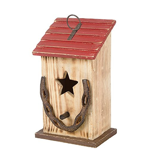 Carson 5 Inches Width x 10.5 Inches Height x 4.25 Inches Diameter Horseshoe Birdhouse Garden Decor