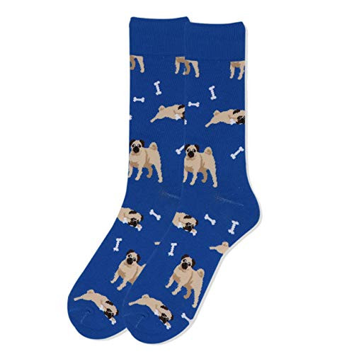 Men s Designer Pug Dog Animal Novelty Trouser and Dress Socks Blue Men s Designer Pug Dog Animal Novelty Trouser and Dress Socks Blue