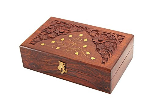 Wooden Handmade Flower & Inlay Design Jewelry Box, Storage Box, Vintage Box, Keepsake Jewelry Box, Wooden Jewelry Organizer, 8 X 5", Wooden Handmade Flower & Inlay Design Jewelry Box, Storage Box, Vintage Box, Keepsake Jewelry Box, Wooden Jewelry Organizer, 8 X 5",