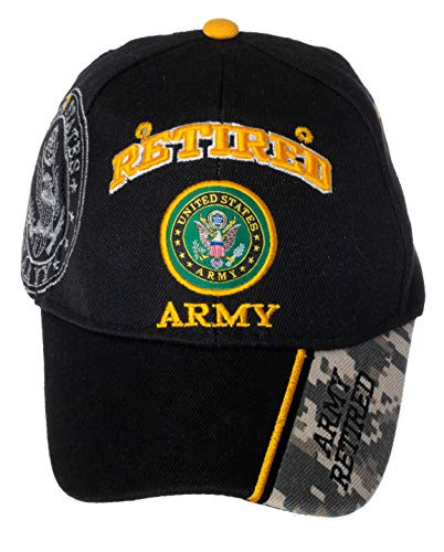 Officially Licensed US Army Retired Baseball Cap in Black  Digital Camo