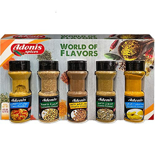 Adonis Ground Spice Combo Allspice Turmeric Cumin Coriander Curry 100g x 5 Adonis Ground Spice Combo Allspice Turmeric Cumin Coriander Curry 100g x 5