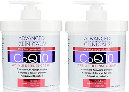 Advanced Clinicals CoQ10 Wrinkle Defense Cream w Two  16oz