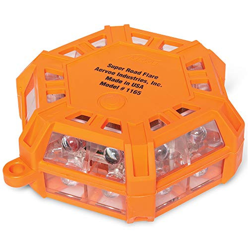 Aervoe 1165 Single Super Road Flare Red LEDs Visible Up to 2 miles Includes a Magnet to Attach to Metal Surfaces 24 Super Bright LEDs