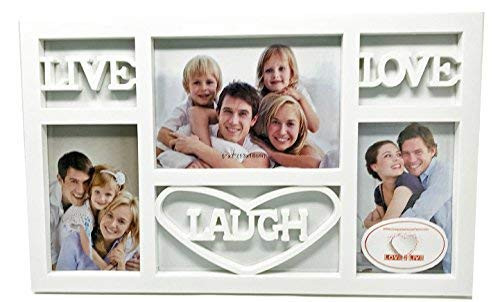 Live Laugh Love Wall Decor Picture Frame (White)