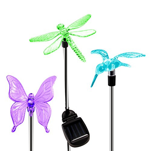 OxyLED Solar Garden Lights, 3 Pack Solar Garden Stake Light, Multi-color Changing Solar Powered Decorative Landscape Lighting Hummingbird Butterfly Dragonfly for Outdoor Path, Yard, Lawn, Patio OxyLED Solar Garden Lights, 3 Pack Solar Garden Stake Light, Multi-color Changing Solar Powered Decorative Landscape Lighting Hummingbird Butterfly Dragonfly for Outdoor Path, Yard, Lawn, Patio