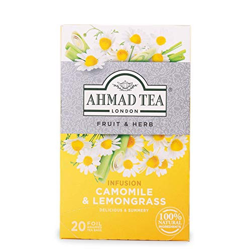 Ahmad Teas  Camomile  Lemongrass 1 4oz  20 Tea Bags Brown