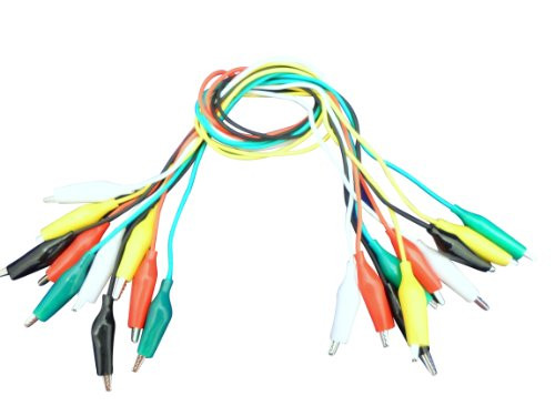 Ajax Scientific 10 Piece Lead wire with Alligator Clip Set Pack of 10