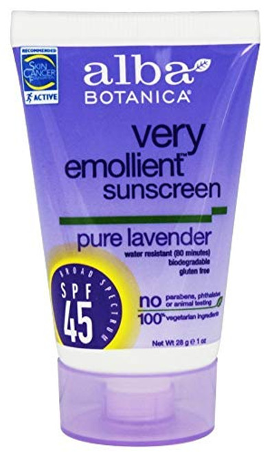 Alba Botanica Sunblock SPF 45 Lavender 1oz Alba Botanica Sunblock SPF 45 Lavender 1oz