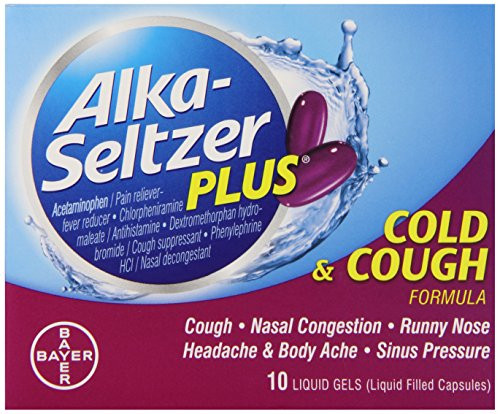 AlkaSeltzer Plus Cold and Cough Liquid Gels 10 Count