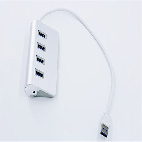 Junmin Portable 4Port Aluminum USB 3.0 Hub Power Adapter for Apple Mac Air PC Laptop